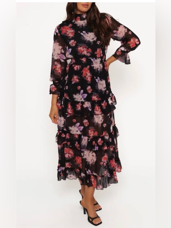 Petal & Pup Dresses & Skirts - Isadora Floral Print Ruffle Long Sleeve Maxi Dress XL